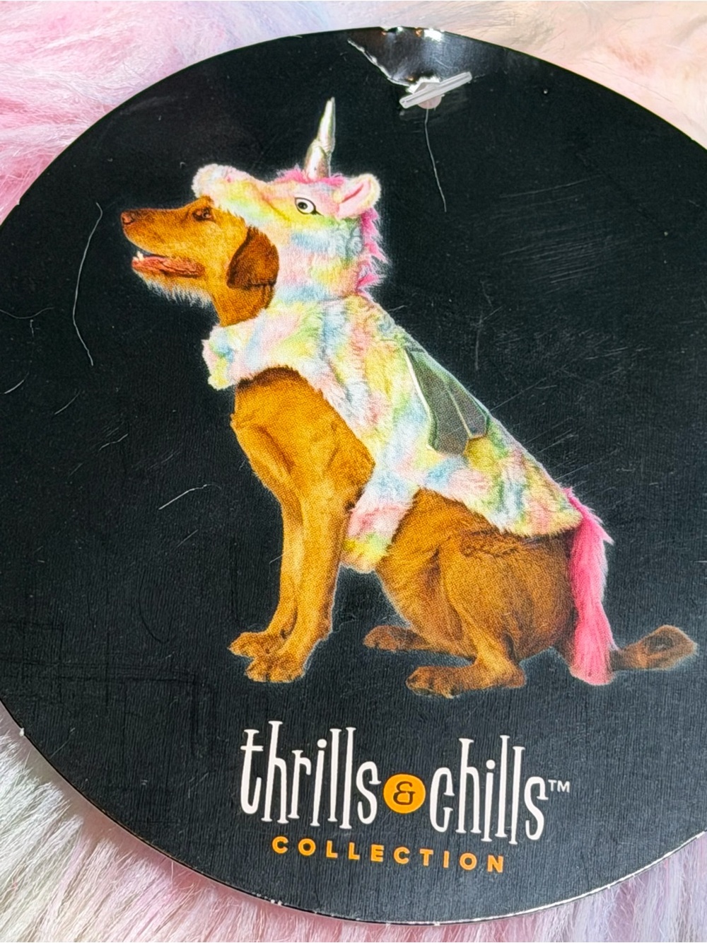 Thrills & Chills Rainbow Unicorn Dog Costume – Size Large